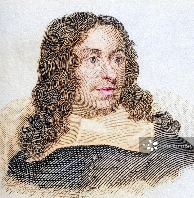 约翰·瑟洛（1）（生于1616年6月，英格兰埃塞克斯，卒于1668年2月21日，英格兰伦敦林肯律师公会）是一位英联邦政府官员和英国秘密服务的负责人，历史上彩色的数字修复版，来源于19世纪。图片素材