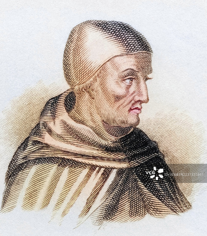 阿尔伯特·马格努斯或劳因根的阿尔伯特,科隆的阿尔伯特,普遍博士(出生名阿尔伯特·德意志,阿尔伯特·科隆,伟大的阿尔伯特,德国的阿尔伯特,有时也错误地称为博尔施泰特伯爵阿尔伯特(1)和博尔的阿尔伯特·马格努斯图片素材