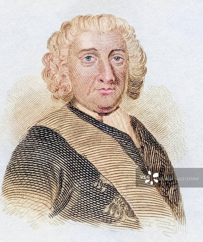 约翰·博尔拉斯·沃伦爵士，第一代男爵，1753年至1822年，英国海军上将、政治家和外交官，历史彩色数字修复版，来源于19世纪原作，记录日期未说明图片素材