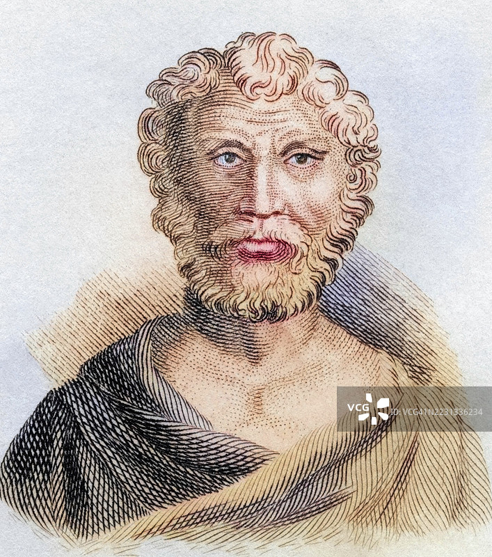 昆图斯·尤尼乌斯·鲁斯提库斯是2世纪的罗马政治家和参议员，来自《克拉布历史词典》，1825年，历史彩色数字修复版，源自19世纪原版，记录日期未说明。图片素材