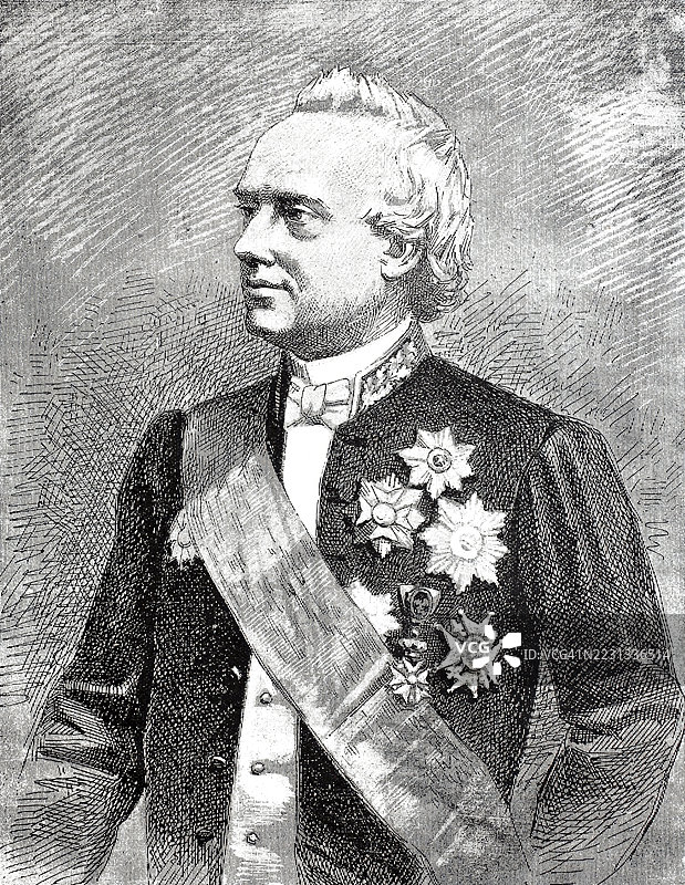 于1812年4月24日出生于列日,1896年1月2日逝世于布鲁塞尔的休伯特·约瑟夫·瓦尔泰尔·弗雷尔-奥尔班是一位比利时政治家,历史上19世纪原作的数字修复再现,记录日期未说明。图片素材