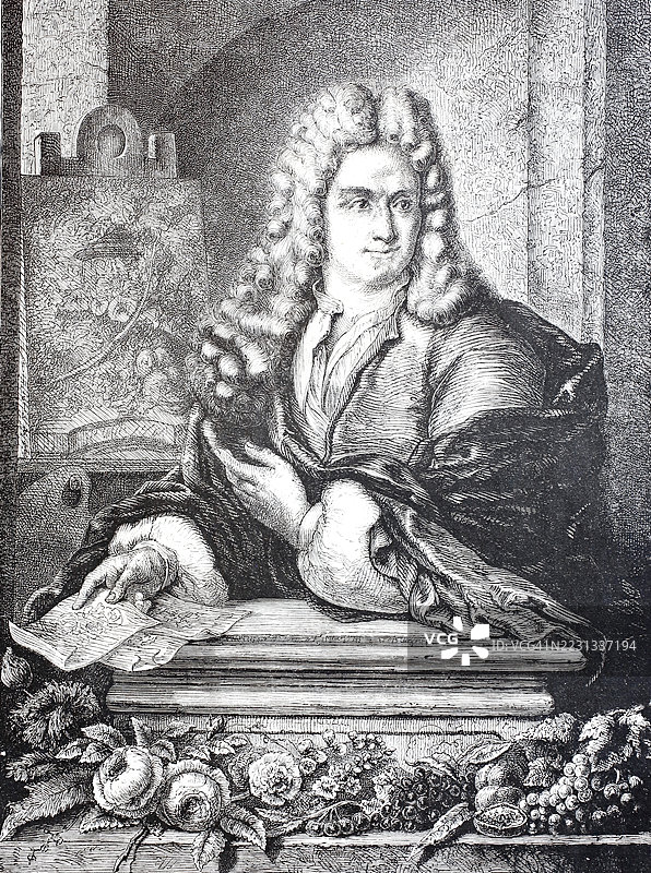 扬·范·胡伊苏姆（1682年4月15日 - 1749年2月8日）是一位荷兰画家，19世纪原作的数字增强复制品，历史性，确切日期未知。图片素材