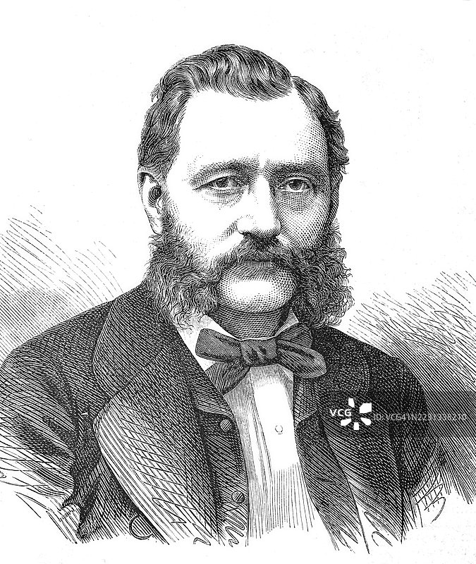 安东·班汉斯，1886年巴尔夫·班汉斯（1825年11月8日 - 1902年5月26日）是一位奥地利政治家，19世纪场景的历史再现。图片素材