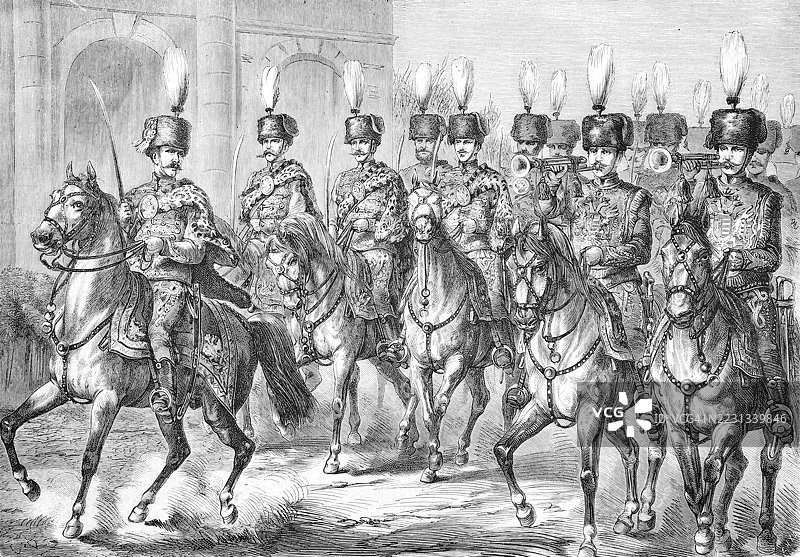 1869年匈牙利皇家生命卫队，历史，基于19世纪场景的模型复刻图片素材