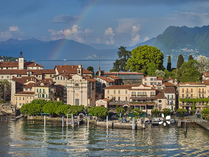意大利皮埃蒙特大区马焦雷湖上的贝拉岛图片素材