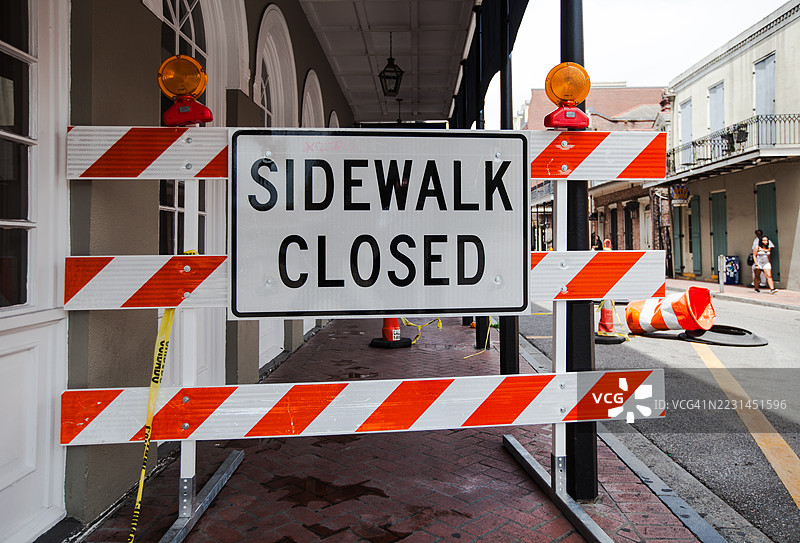 人行道关闭标志图片素材