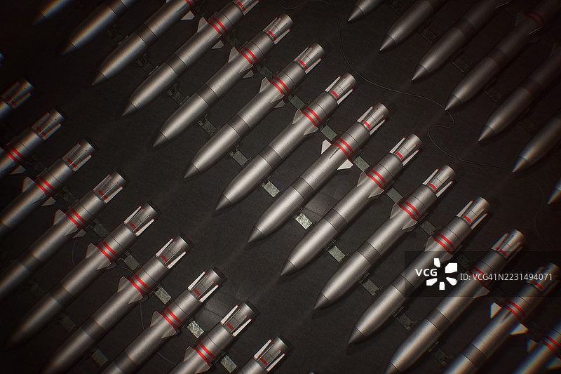 导弹仓库储存。图片素材