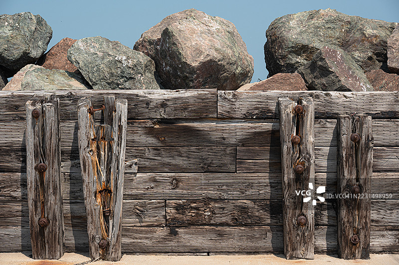 加拿大新不伦瑞克省布克图什码头的防波堤图片素材