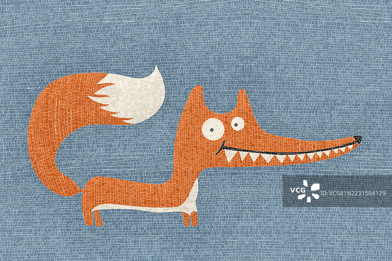 小狐狸矢量马赛克，图形艺术图片素材