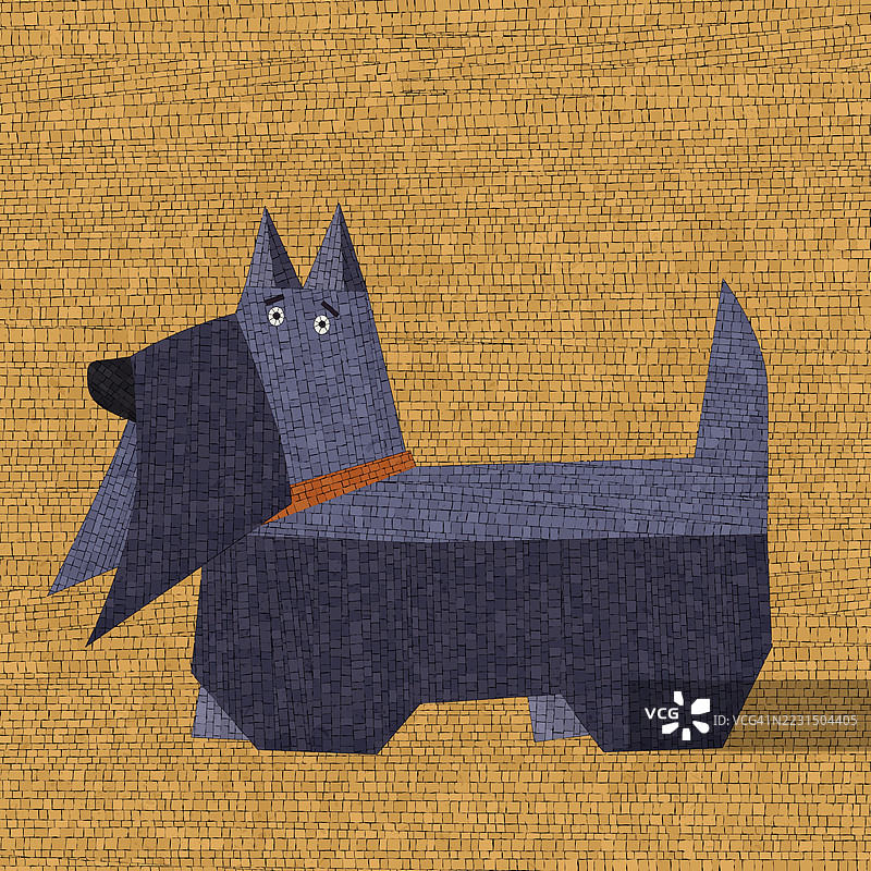 雪纳瑞马赛克，矢量艺术插图图片素材