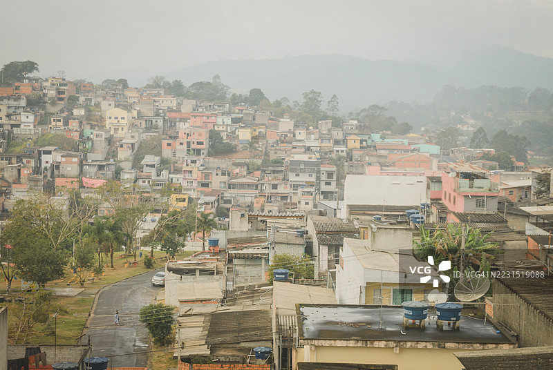 城市住宅区的高角度视图图片素材