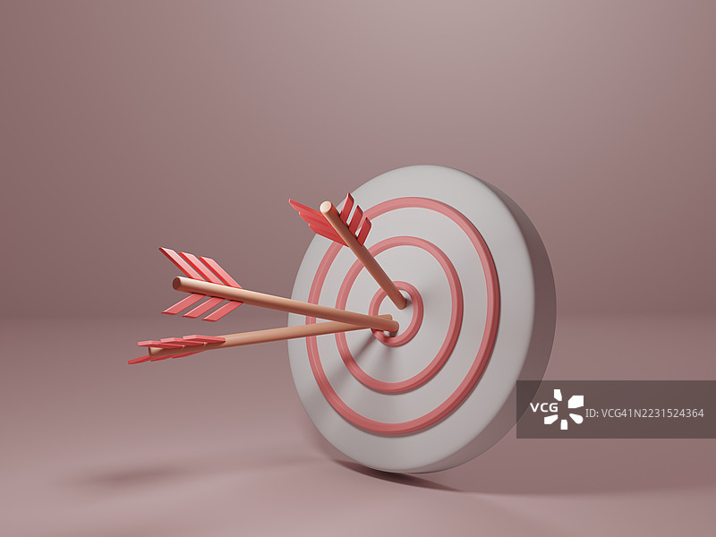 红色三维靶心中央有箭头图片素材