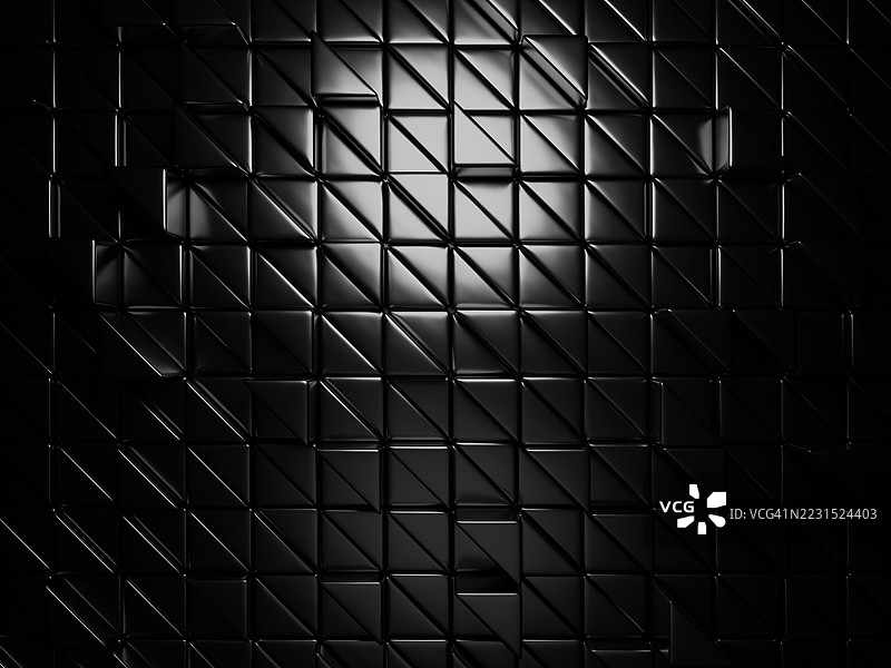 抽象黑色方块图案的3D渲染图片素材