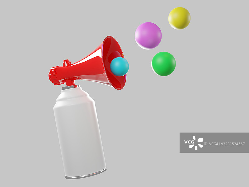 红色空气喇叭的3D渲染图图片素材