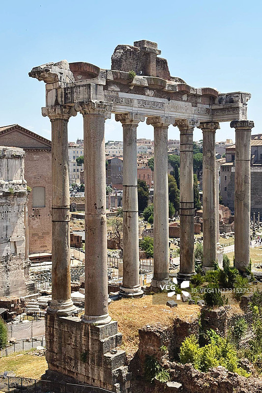 罗马意大利罗马广场的土星神庙遗址图片素材