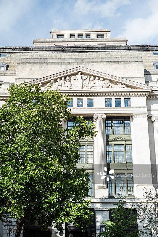 伦敦大学国会大厦的新古典主义外立面，位于布卢姆斯伯里。图片素材