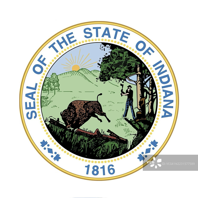 印第安纳州徽章图片素材