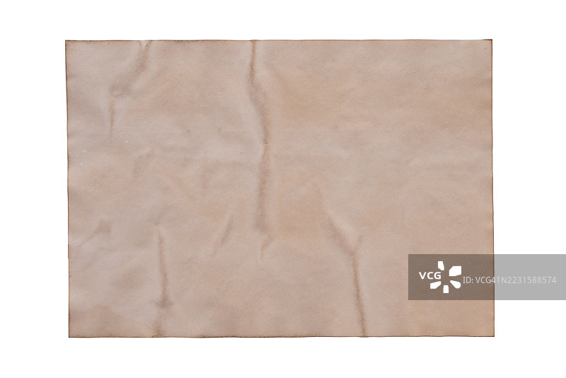 老旧的复古纸张，孤立在白色背景上图片素材