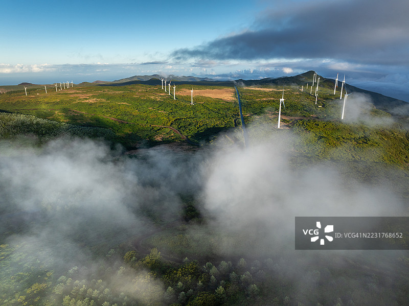 马德拉的风力涡轮机图片素材