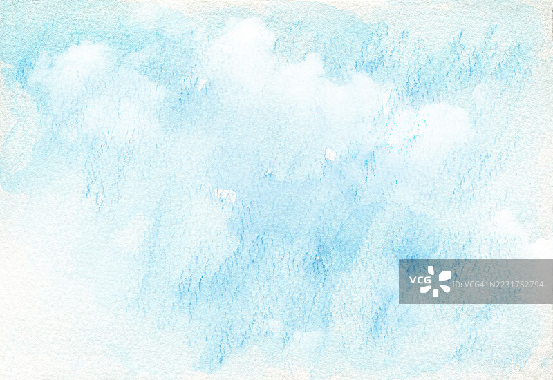 多云的天空。水彩插图。图片素材