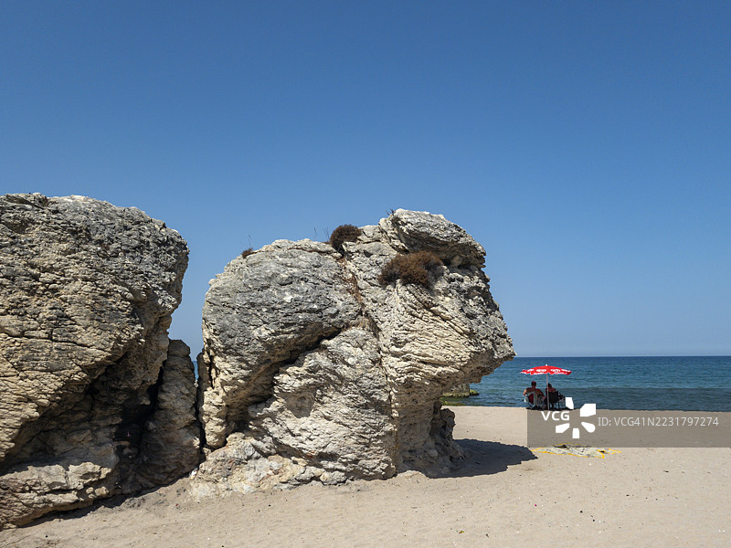 在黑海放松：Şile的Akçakese海滩图片素材