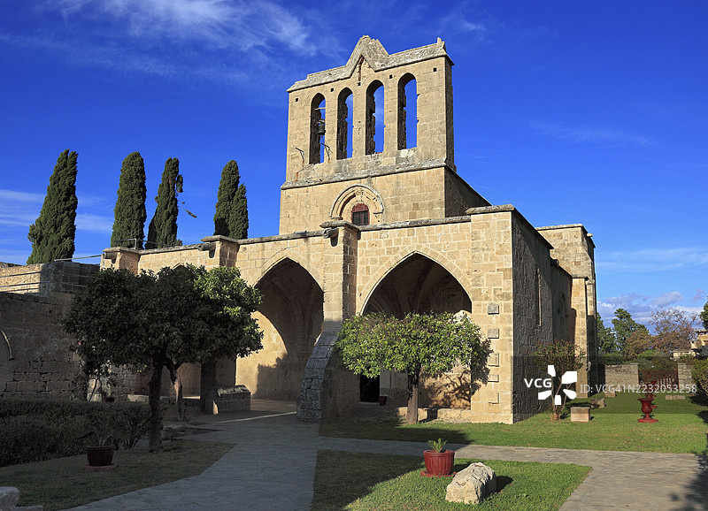 贝拉帕伊斯，贝伊勒贝伊，哥特式修道院遗址的部分，十字军哥特式，修道院教堂，北塞浦路斯图片素材