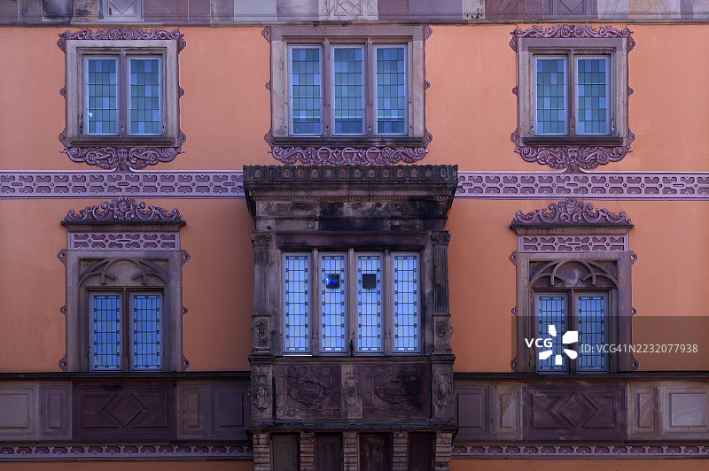 市政厅，市政大楼，市场广场，老城区，奥贝尔奈，巴斯-朗，法兰西大东部，阿尔萨斯，法国图片素材