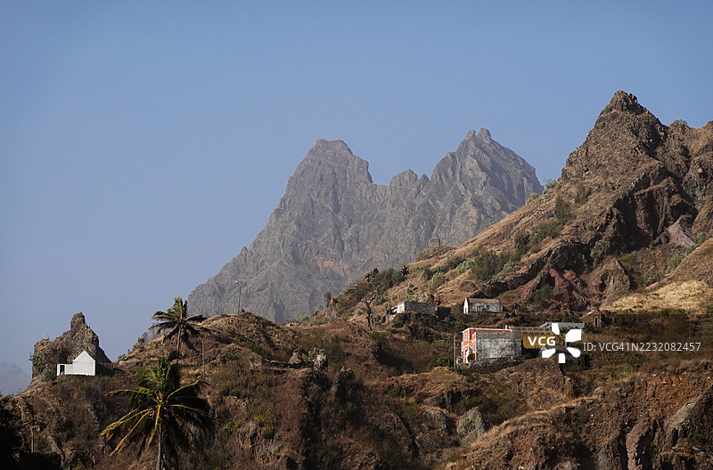 圣安东尼的北海岸和火山高地的壮丽景色，佛得角图片素材