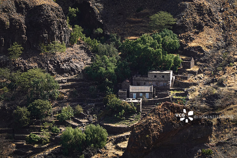 佛得角圣安东尼西北部的克鲁兹河谷风景图片素材
