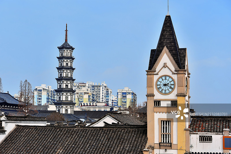 水亭门，浙江省衢州市的古镇图片素材