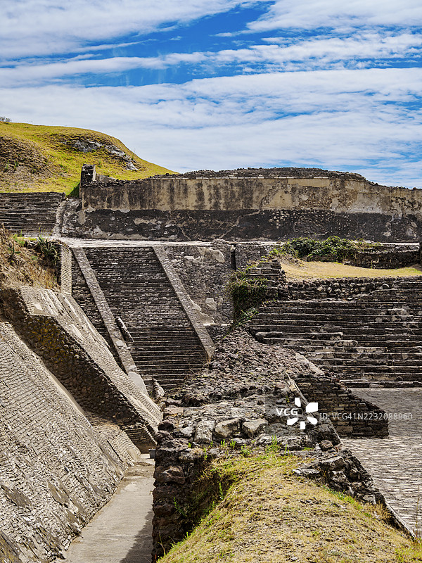 大金字塔考古遗址和洛斯雷梅迪奥斯教堂，奇琴伊察，普埃布拉州，墨西哥图片素材