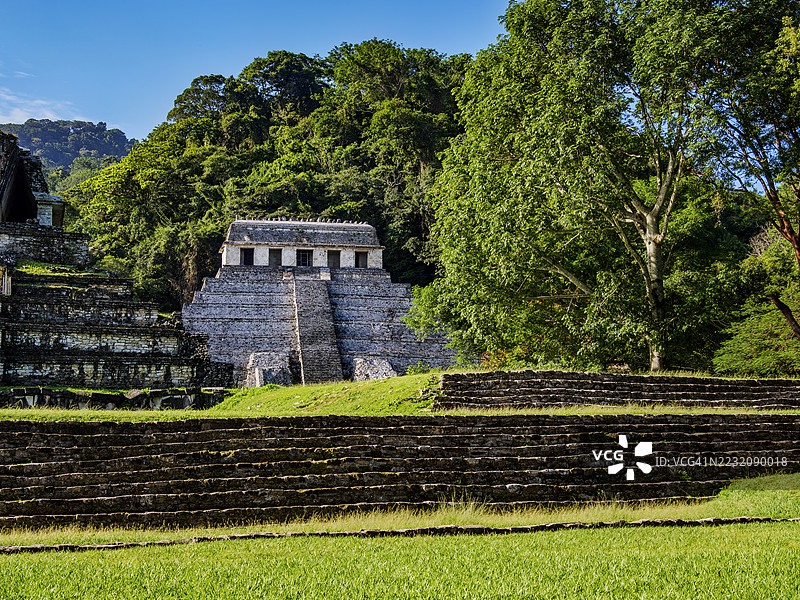 俯瞰铭文神庙，帕伦克考古遗址，墨西哥恰帕斯州帕伦克图片素材