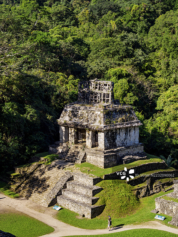 太阳神庙，俯瞰视角，帕伦克考古遗址，帕伦克，恰帕斯州，墨西哥图片素材