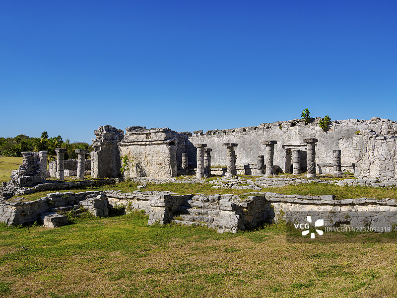 图卢姆考古遗址的宫殿遗址，墨西哥金塔纳罗奥州图片素材