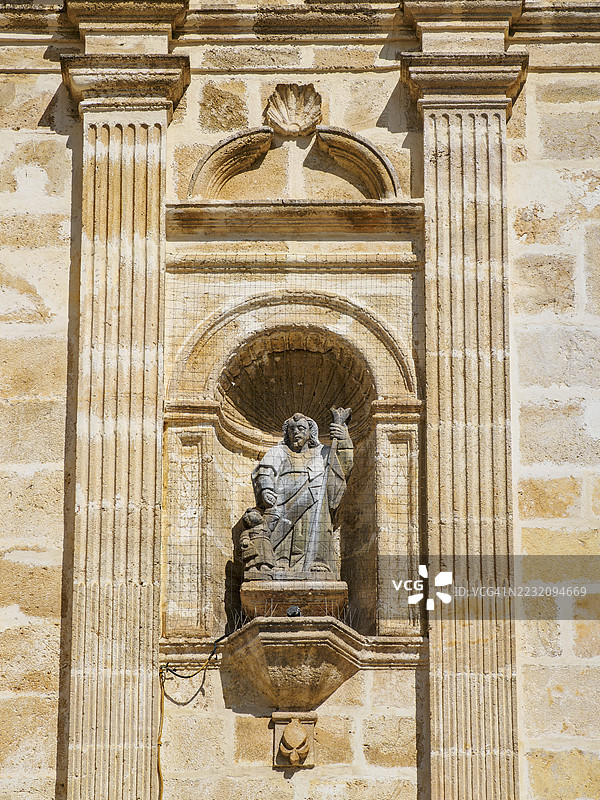 无原罪圣母大教堂，细节视图，独立广场，坎佩切市，坎佩切州，墨西哥图片素材