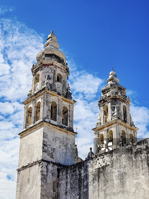 无原罪圣母大教堂，独立广场，坎佩切市，坎佩切州，墨西哥图片素材