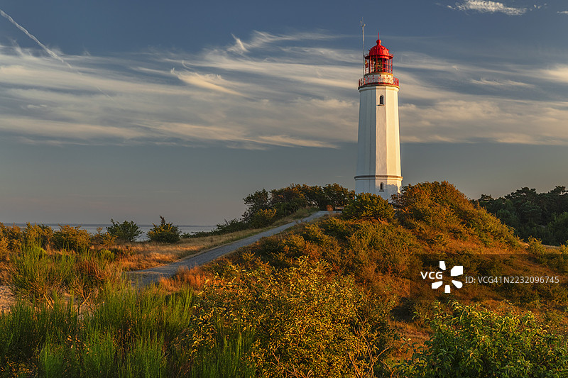 多恩布施灯塔，希登泽岛，梅克伦堡-前波美拉尼亚，德国图片素材