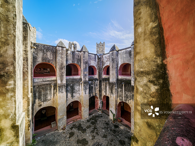 墨西哥尤卡坦州瓦哈卡市圣伯尔纳迪诺修道院内部图片素材