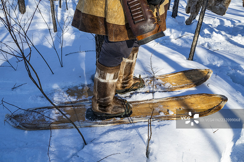 老式雪鞋，图拉，克拉斯诺亚尔斯克边疆区，埃文基州，俄罗斯图片素材