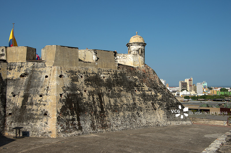 卡塔赫纳圣菲利佩巴拉哈斯城堡（圣菲利佩·德·巴拉哈斯城堡），玻利瓦尔省，哥伦比亚图片素材