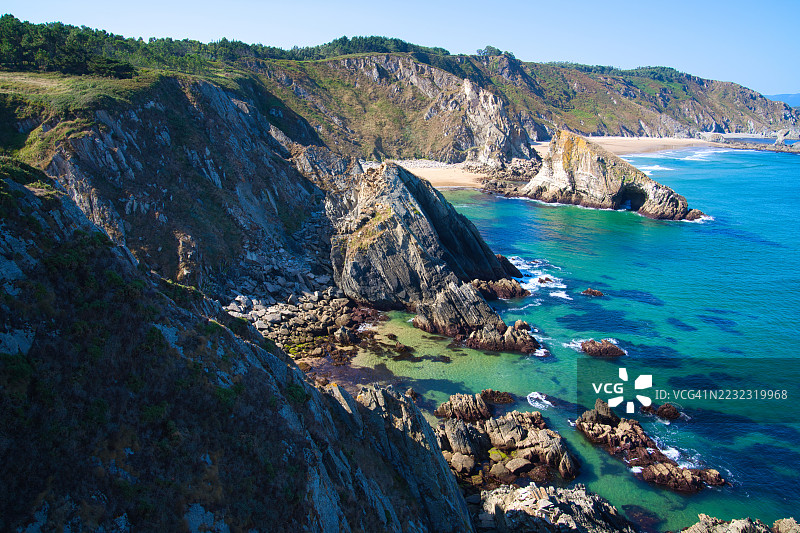 洛伊巴悬崖 - 奥尔图盖拉，西班牙，加利西亚图片素材