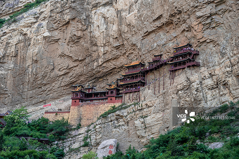 大同山中的悬空寺图片素材