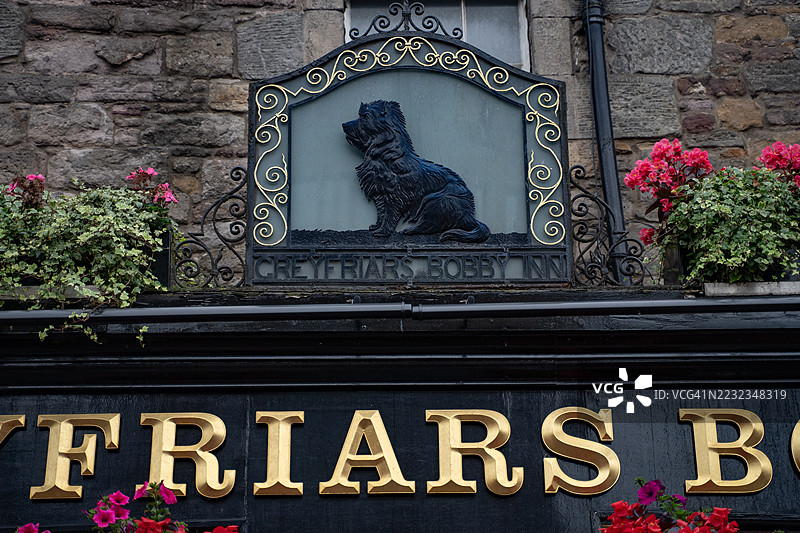 为一只非常忠诚的狗而设的历史悠久的苏格兰酒吧图片素材