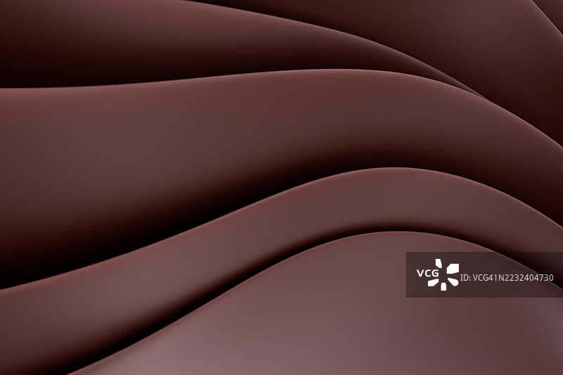抽象的3D分层背景，带有平滑的深棕色波浪，未来科技，流动的运动，以及可持续创新。一个受自然和先进设计启发的现代概念，旨在提供环保解决方案。图片素材