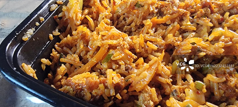印度小吃鸡肉炒饭图片素材