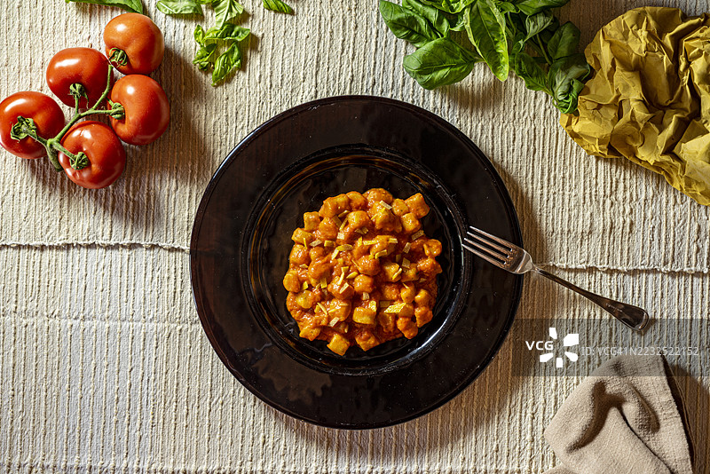 托斯卡纳的南瓜番茄意大利饺子图片素材