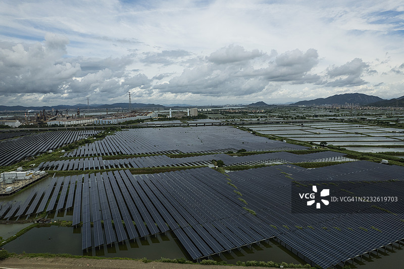 牛田洋航拍；湿地景观图片素材