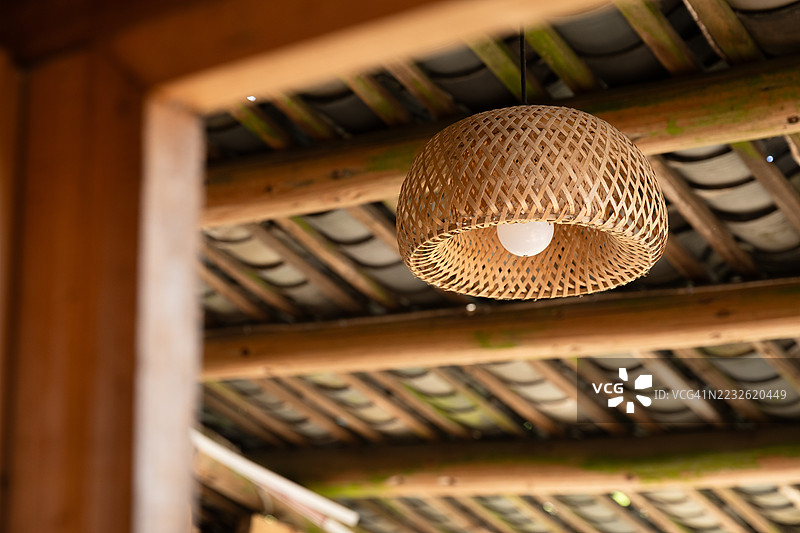 藤制灯具图片素材