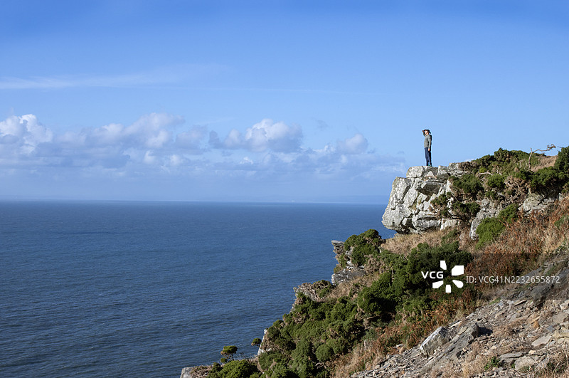 埃克斯穆尔风景中的人物图片素材