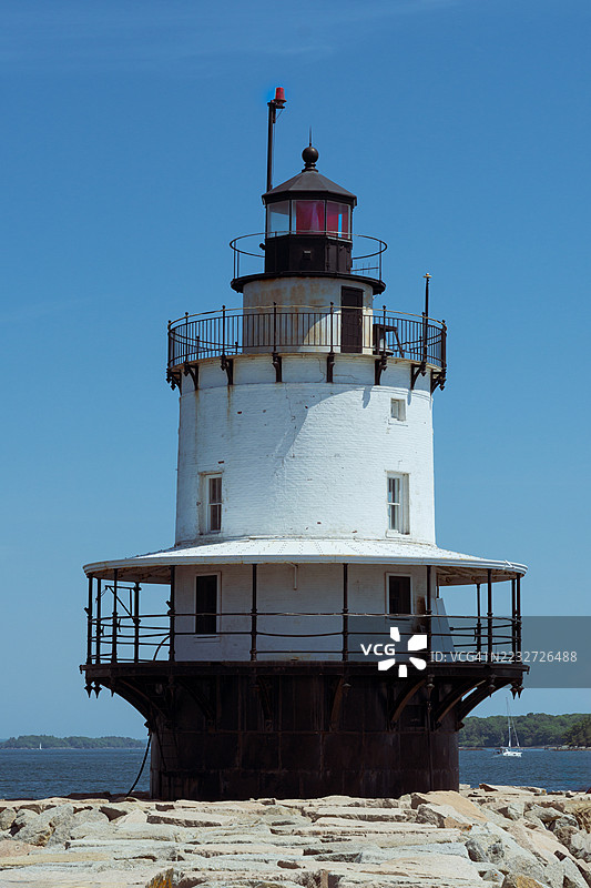 缅因州南波特兰春点灯塔特写图片素材